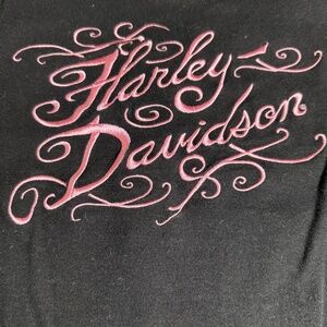 Harley-Davidson Black & Pink embroidered short sleeve size M